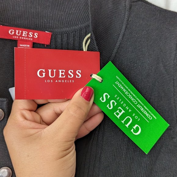 Guess Daria Sweater Jumpsuit Jet Black Size Small - Picture 12 of 16